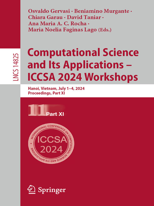 Title details for Computational Science and Its Applications – ICCSA 2024 Workshops by Osvaldo Gervasi - Available